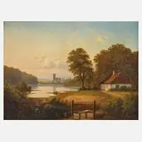 Carsten Henrichsen, "Skovløberhus i Esrum", Öl auf Leinwand