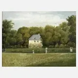 Louis Karl August Preller, Weimar Goethes Gartenhaus, Öl auf Leinwand und Malplatte