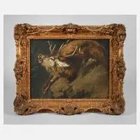 Max Correggio, Hirschstudie, Öl auf Leinwand