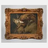 Max Correggio, Hirschstudie, Öl auf Leinwand