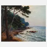 Jean Keuléyan-Lafon, Mediterrane Küstenpartie, Öl auf Malkarton