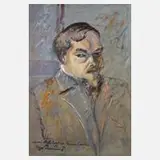 Hugo Raimond, Portrait nach Henri de Touluse-Lautrec, Öl auf Pressspanplatte