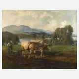Gustav Johannes Buchner, Bauer auf dem Feld, 1941, Öl auf Leinwand