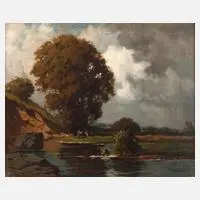Albert Fickert, Landschaft in Niederbayern, Öl auf Leinwand