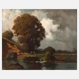 Albert Fickert, Landschaft in Niederbayern, Öl auf Leinwand