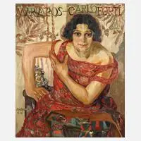 Herbert Grass, Bildnis der Maria Pos-Carloforti, 1925, Öl auf Leinwand
