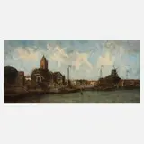 L. Schmitt, Niederländische Stadtansicht, Öl auf Leinwand