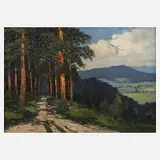 Smetana, Sommerliche Mittelgebirgslandschaft, 1927, Öl auf Leinwand