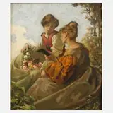 Impressionist, Musizierende Damen, Öl auf Holz
