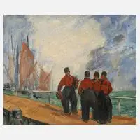 Charles Gir, Fischer in Vollendam, 1928, Öl auf Leinwand