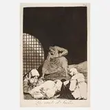 Francisco De Goya, "Las rinde el Sueño", Radierung in Braun