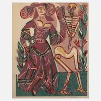 "Die Edelfrau" by HAP Grieshaber, Holzschnitt, offered Jun 2024