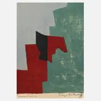 Serge Poliakoff, Abstraktion, Farblithographie auf leichtem Karton