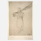 Peter von Hess, Infanterist, Bleistiftzeichnung auf Bütten