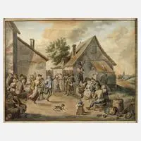J. Maas, Das Dorffest, 1840, Aquarell und Deckfarben auf Papier