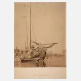 Eugène Isabey, Fischkutter, Tusche auf Papier