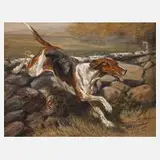 Richard Benno Adam, Rennender Hund, 1930, Mischtechnik