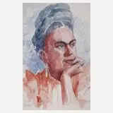 Günter Garbocz, "Frida Kahlo", 2021, Aquarell über Bleistift auf leichtem Karton