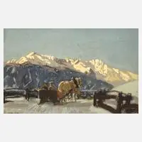 Julius Paul Junghanns, Wintertag in den Alpen, 1916, Aquarell und Deckfarben