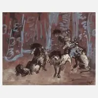 Kurt Meyer-Eberhardt, Vier Zirkuspudel, Gouache