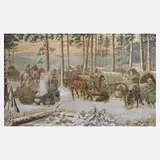 Franz Witt, Soldatenlager am Wald, Mischtechnik