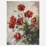 Manfred Feiler, Mohnblumen, Öl auf Leinwand