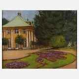 L. Lewicki, Bergpalais Pillnitz, Öl auf Malplatte
