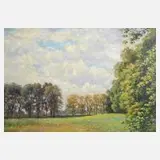 Egon Graf von Holtzendorff, Sommerlandschaft, Öl auf Karton