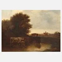 Edmund Dittmann, »Eine Viehherde«, 1874, Öl auf Leinwand