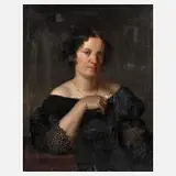 Ernst Christian Moser, Biedermeier-Damenportrait, Öl auf Leinwand und Keilrahmen