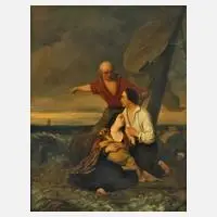 François-Joseph Navez, Rettung naht, Öl auf Holzplatte