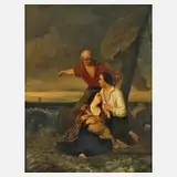 François-Joseph Navez, Rettung naht, Öl auf Holzplatte