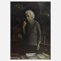 Bildnis Einstein by Günter Dührkop, 1979, Öl auf Hartfaserplatte, offered Sep 2024