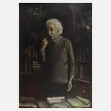 Günter Dührkop, Bildnis Einstein, 1979, Öl auf Hartfaserplatte