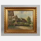 Hermann Grothe, "Stiller Winkel in Wernigerode", Öl auf Leinwand