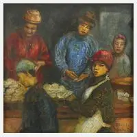 A. Hennig, "Honkong", Öl auf Leinwand