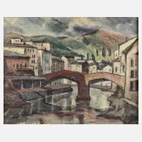 Arnold Hoffmann, Mediterrane Stadtansicht, Mischtechnik