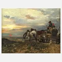 Gustav Marx, Abendliche Heimkehr, Öl auf Leinwand