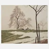 Willy Mulot, Erster Schnee, Öl auf Leinwand