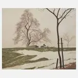 Willy Mulot, Erster Schnee, Öl auf Leinwand