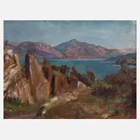 Christopher Williams, An der Steilküste, Öl auf Leinwand und auf Karton kaschiert