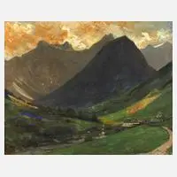 »Brandtal im Vorarlberg« by Friedrich Wirnhier, Öl auf Leinwand, offered Sep 2024