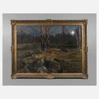 Anshelm Leonard Schultzberg, Mondnacht, 1908, Mischtechnik