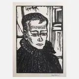 Erich Heckel, "Knabenbildnis", Holzschnitt auf BFK Rives Bütten