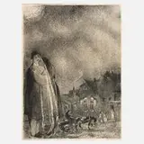 Anatoli Kaplan, zu "Tewje, der Milchmann", Lithographie