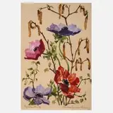 Frühlingsblumen by Marlies Meinshausen-Felsing, Farbholzschnitt mit nuanciertem Farbauftrag auf Japanpapier, offered Sep 2024