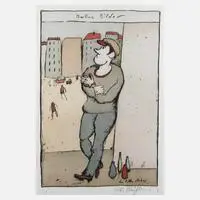 Kurt Mühlenhaupt, "Der Eckensteher", Farblithographie