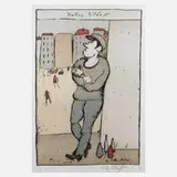 Kurt Mühlenhaupt, "Der Eckensteher", Farblithographie