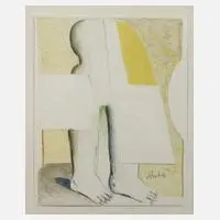 Kopffüßler mit Schild by Horst Antes, Farblithographie, offered Sep 2024