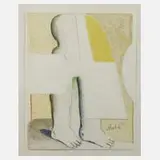 Horst Antes, Kopffüßler mit Schild, Farblithographie
